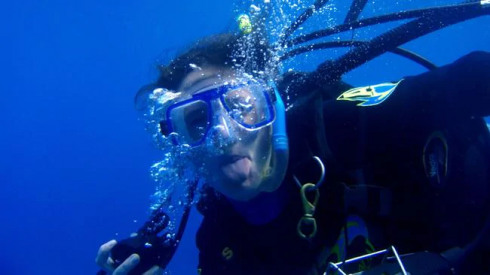 Turista schiacciata tra due balene durante l'immersione in Australia Occidentale.