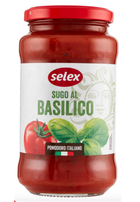 Allerta alimentare: richiamato lotto di sugo pronto al basilico Selex per possibile presenza di frammenti di vetro