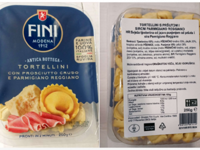 Etichetta italiana incompleta: Il Gigante ritira tortellini prosciutto crudo e parmigiano reggiano a marchio Fini