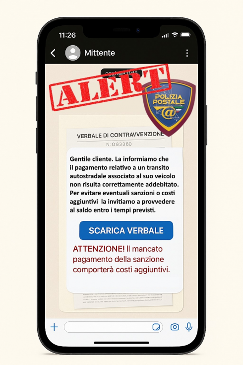 Allerta in rete della Polizia Postale per la nuova truffa whatsapp su presunti mancati pagamenti autostradali! 
