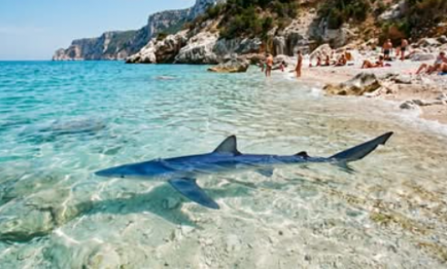 Paura fra i bagnanti all&rsquo;arcipelago di La Maddalena: squalo verdesca di 2 metri a pochi metri dalla riva