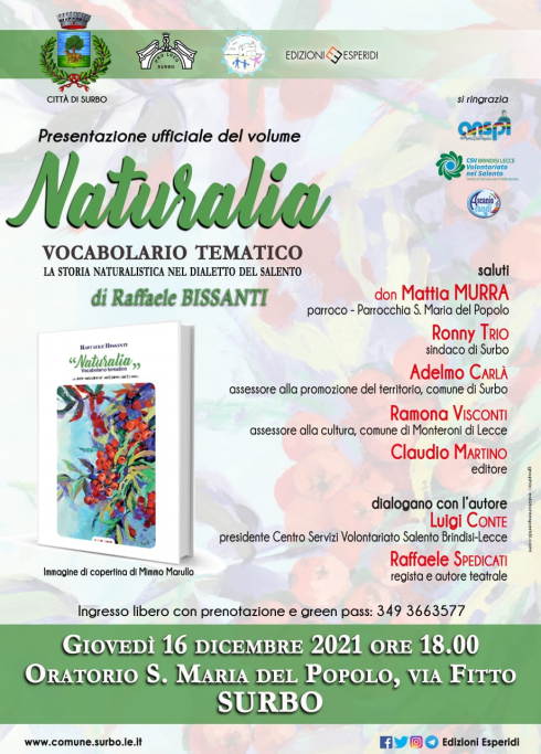 "Naturalia", vocabolario tematico della storia naturalistica nel dialetto del Salento