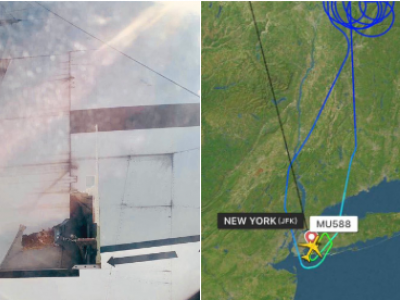 Dall'oblo vedono l'ala che si scoperchia, terrore tra i passeggeri a bordo del volo MU588 New York - Shanghai