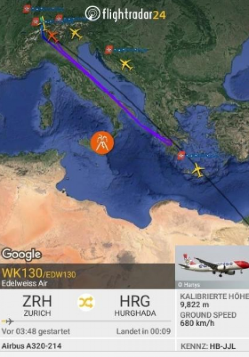 Malore del pilota, un volo Edelweiss diretto a Hurghada in Egitto torna indietro all'aeroporto di Zurigo