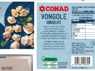Allergeni non dichiarati, Conad richiama dai supermercati lotto di vongole surgelate