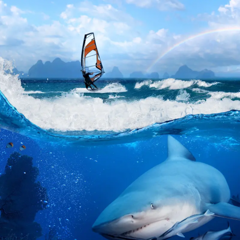 Terrore in mare, squalo sperona windsurfista e lo fa cadere in acqua a Livorno
