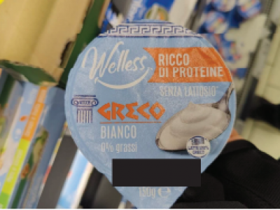 Allergene non dichiarato, ministero della Salute segnala richiamo di un lotto di yogurt greco magro bianco ‘senza lattosio’ a marchio Welless